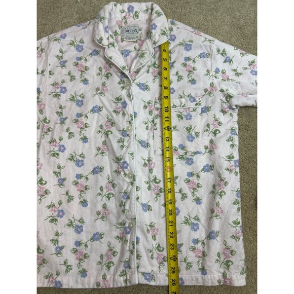 Vtg Basic Edition Intimates Flannel Pajama Set Women’s M Pink Floral Cottagecore - Picture 12 of 16